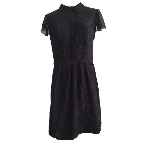 Wednesday Adams-style Black Lace Dress with Collar (NWOT) - Kensie (S) ❧ - Picture 2 of 9